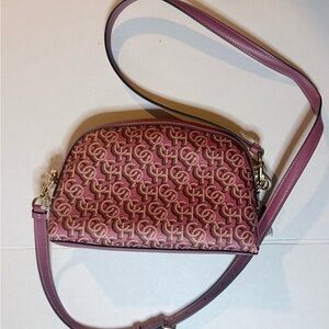 Coach Pink Logo Jacquard Crossbody Bag
